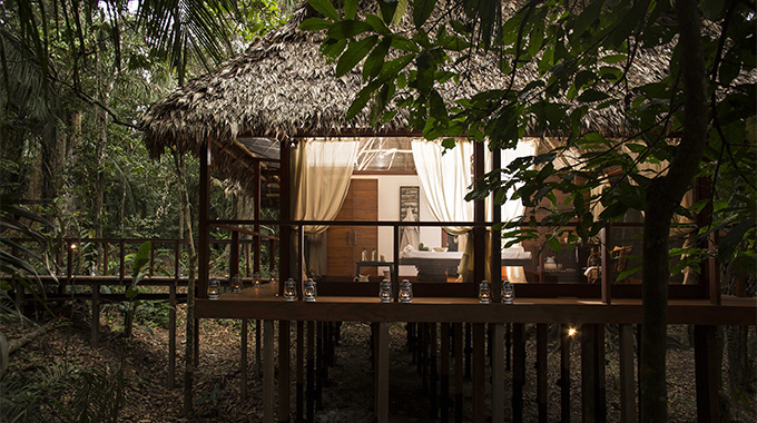Hacienda Concepción’s recently debuted spa, Nua, takes its name from the local Ese Eja word for sky—precisely where your head will be after any of the rainforest-inspired natural therapies on the menu. | Photo courtesy Inkaterra