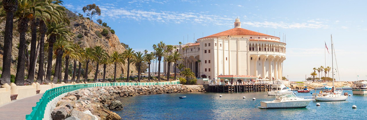 Avalon Bay with a view of Catalina Casino