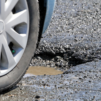 Pothole tire damage