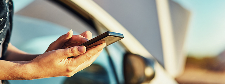 Mobile phone request roadside assistance
