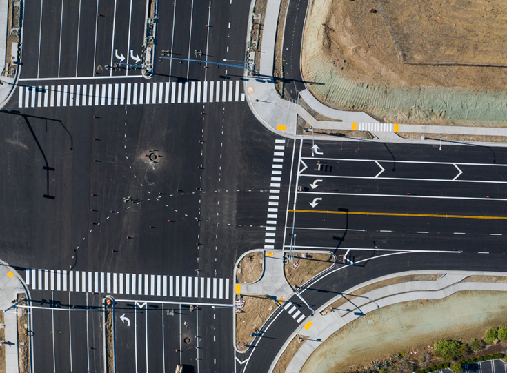 Aerial View of Road Construction