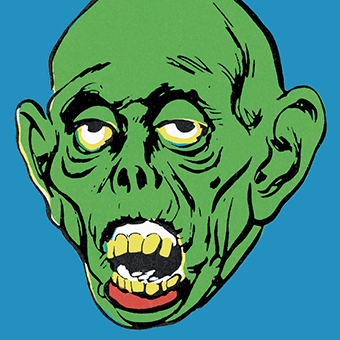Pop art illustration of a zombie