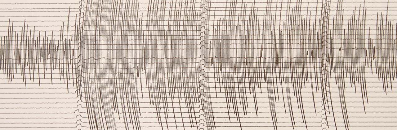 Closeup of a seismograph of an earthquake