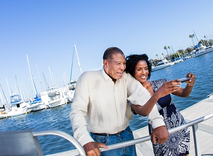 African american couple sailing