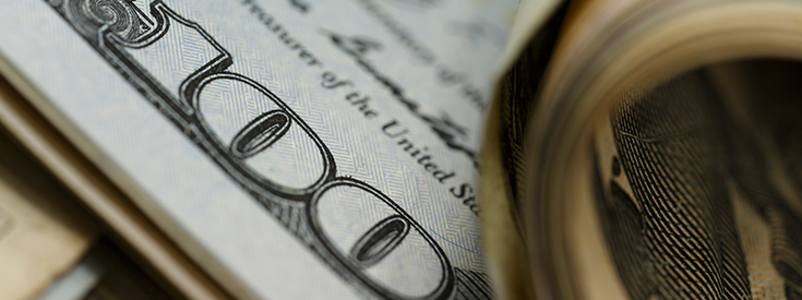 Closeup money cash bills hundreds
