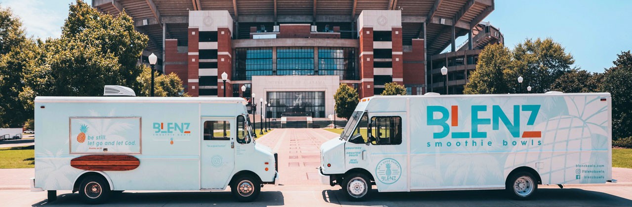 Blenz Trucks outside of Bryant Denny Stadium