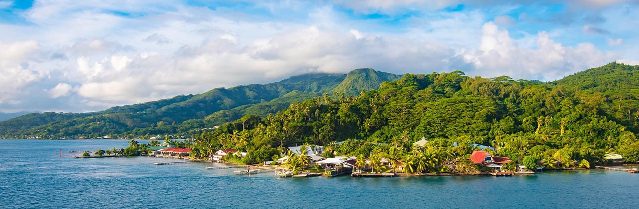Panoramic landscape of Raiatea, Society Islands, French Polynesia
