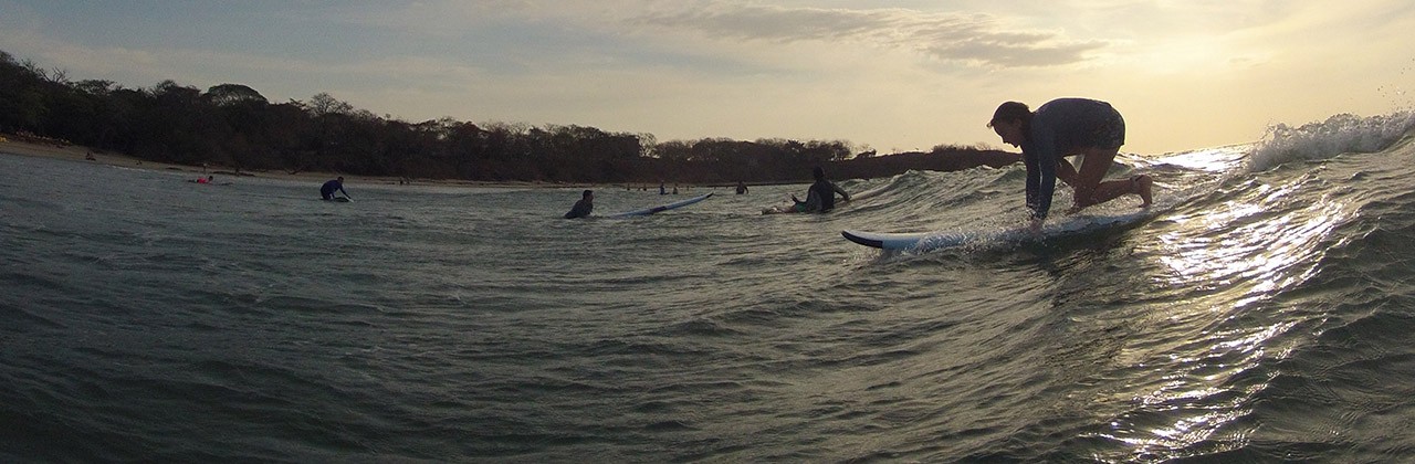 Lucia Benning learns to surf in Tamarindo, Costa Rica