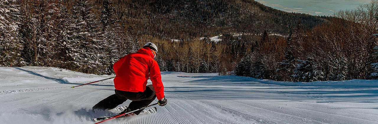 Skiing at the Massif de Charlevoix in Quebec, Canada