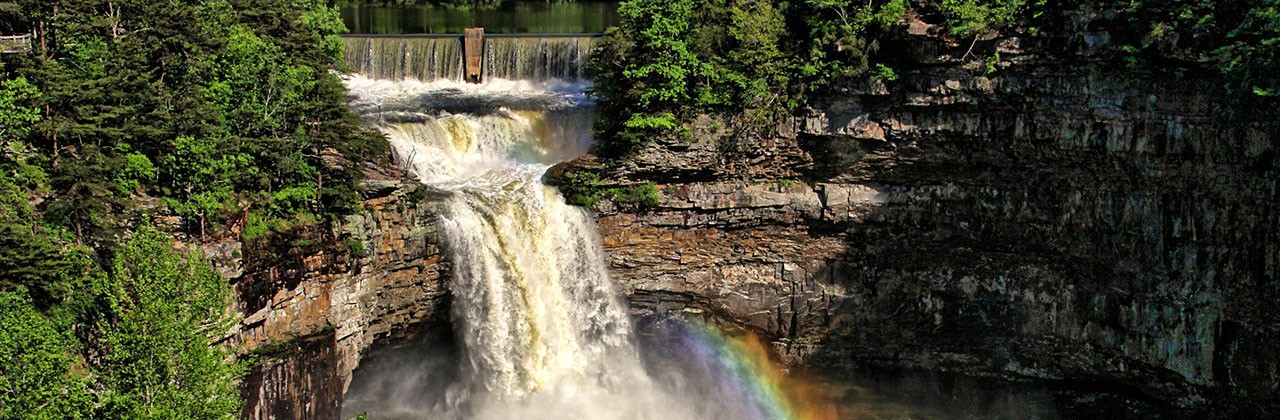 DeSoto Falls in DeSoto State Park; from Jessia Fender: At 104 feet tall, DeSoto Falls in Alabama’s northeast corner is among the tallest
in the state.