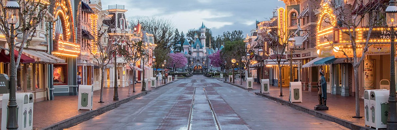 Main Street USA looking toward Sleeping Beauty's Castle in Disneyland
