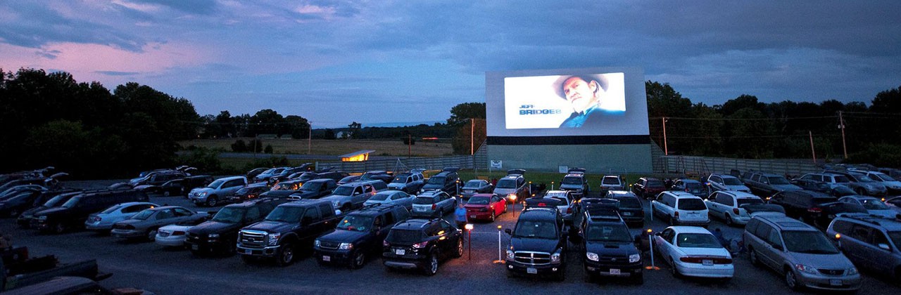 A full lot of cars at the Family Drive-In movie theater in Stephens City, Virginia