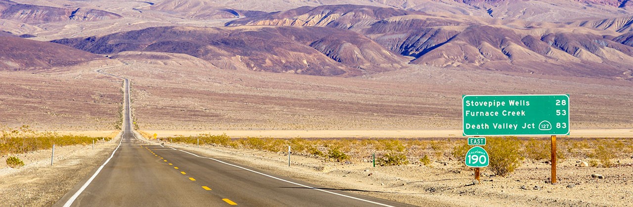 The Death Valley Scenic Byway is an 81-mile east-west route through Death Valley National Park. Photo by Matthieu/stock.adobe.com