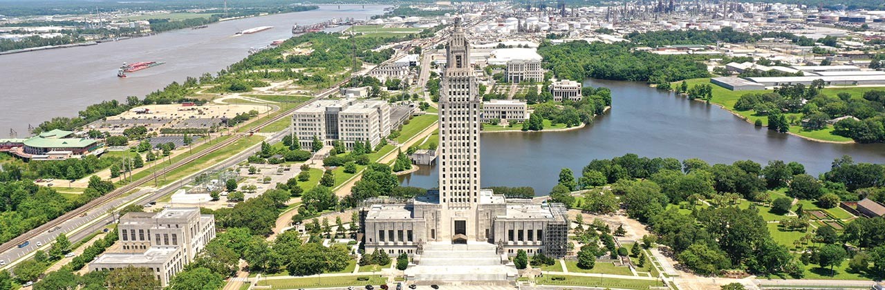Enjoy amazing views of the Baton Rouge skyline from an observation deck of the 34-story Louisiana State Capitol. | Photo courtesy Louisiana Office of Tourism