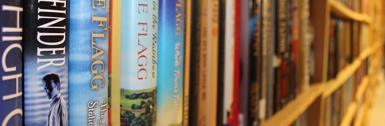 book shelf at redbird books