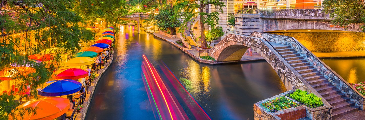 San Antonio, Texas, USA cityscape at the River Walk.