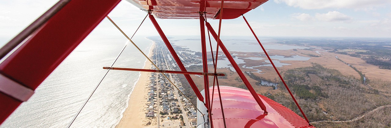 View from the Waco YMF biplane over Sandbridge near Virginia Beach, Va., March 3, 2020.
