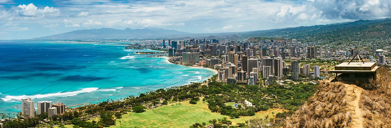 Panorama honolulu hawaii beach