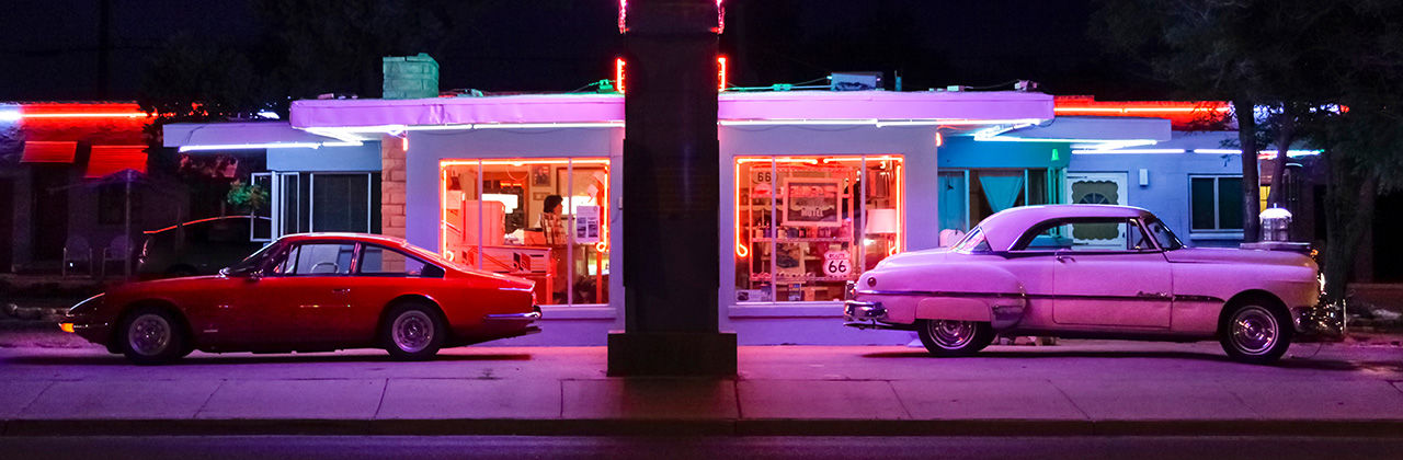 The Blue Swallow Motel in Tucumcari, New Mexico.