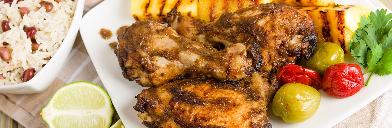 Jerk chicken jamaica caribbean food 1280x420