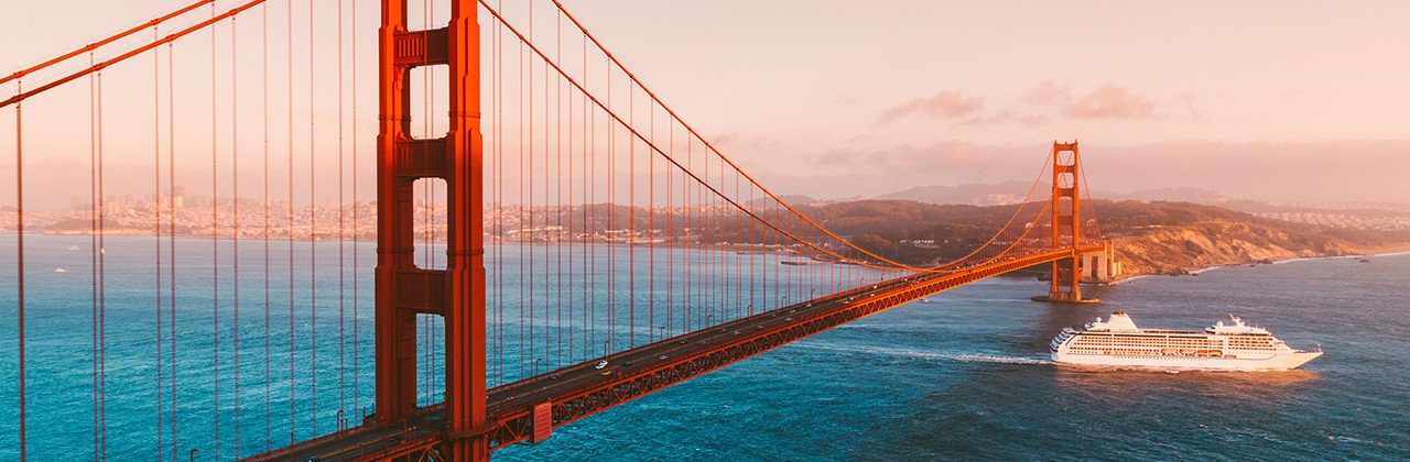 Cruise ship golden gate bridge san francisco