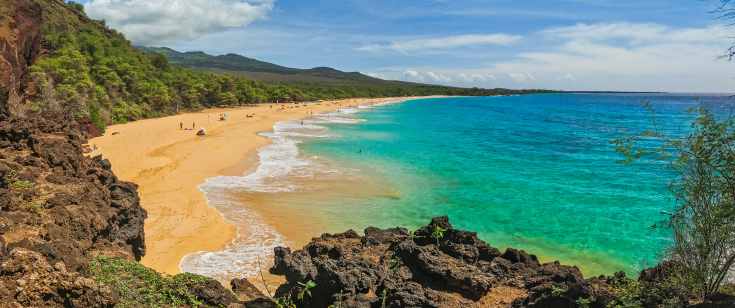Arial view of Maui beach