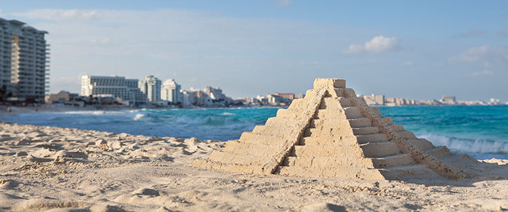 Sand pyramid in Cancun, Mexico Sand pyramid in Cancun, Mexico