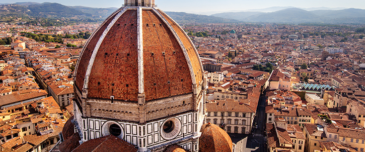 Duomo Cathedral dome in Florence, Italy