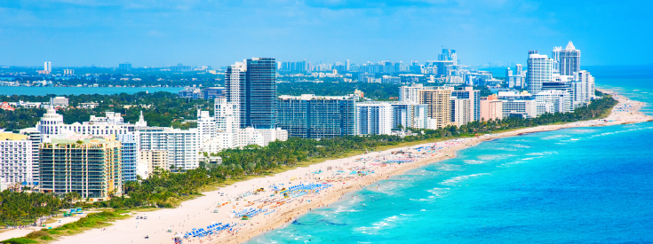 Miami, Florida beach view