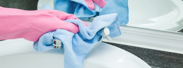 Sanitizing hotel sink Sanitizing hotel sink