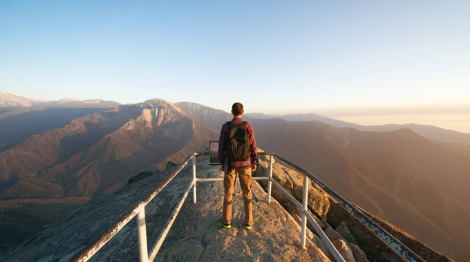 Man standing on Moro Rock