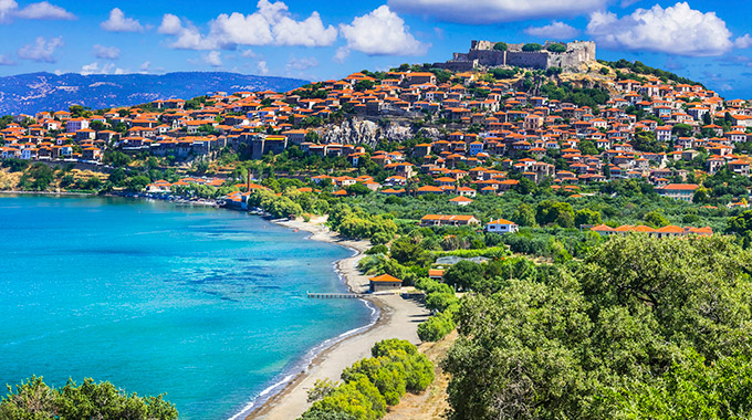 The town of Mithymna on the island of Lesbos