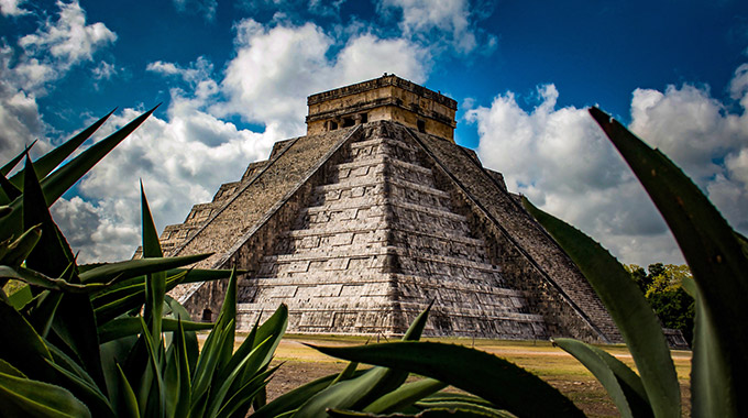 The Temple of Kukulcan in Chichen Itza, Mexico