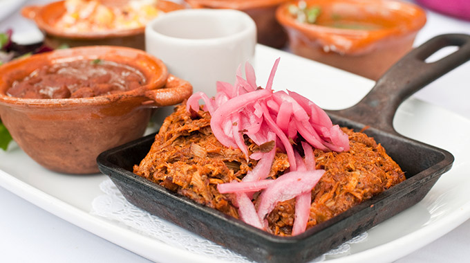 Cochinita pibil and beans