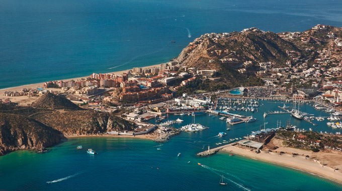 An aerial view of Los Cabos