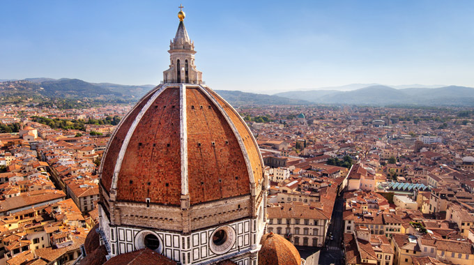 The dome of the Duomo in Florence, Italy.