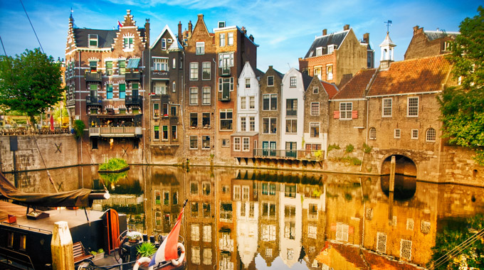 Cityscape of Delfshaven, Rotterdam