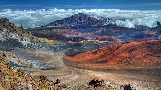 The view atop Haleakala on the Hawaiian island of Maui