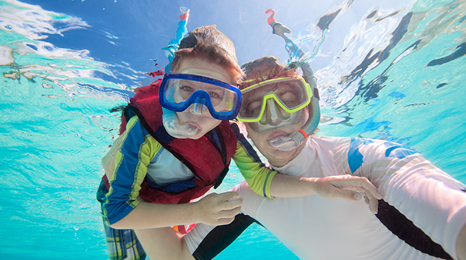 Family snorkeling