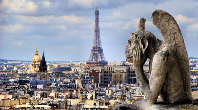 The view from Notre Dame Cathedral in Paris. Photo by Getty Images