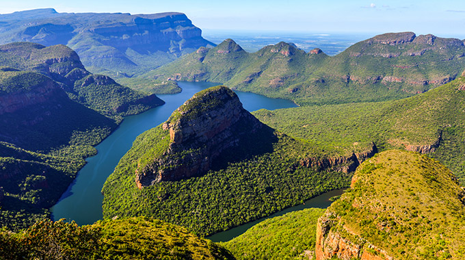 An aerial view of Blyde River Canyon
