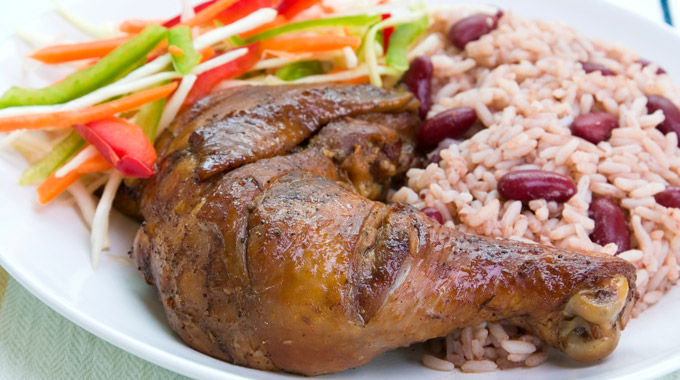 Jerk chicken and rice