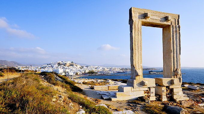 The stone Portara of Naxos' Temple of Apollo, a symbol of the island