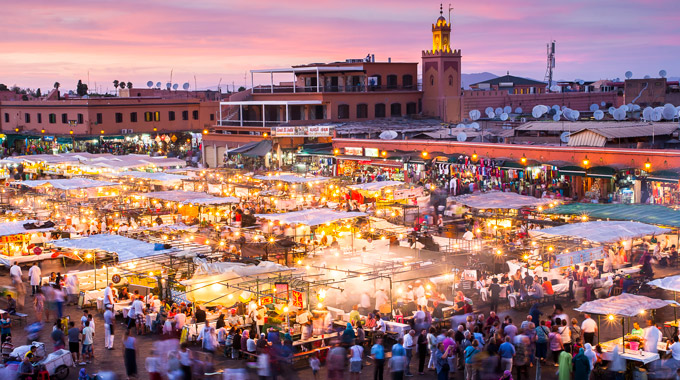 Djemaa el-Fna square in the Marrakesh medina