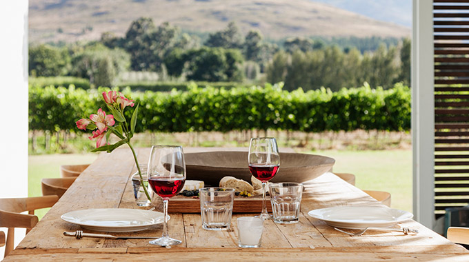 A wine tasting lunch in South Africa