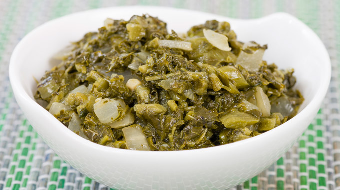 A bowl of callaloo