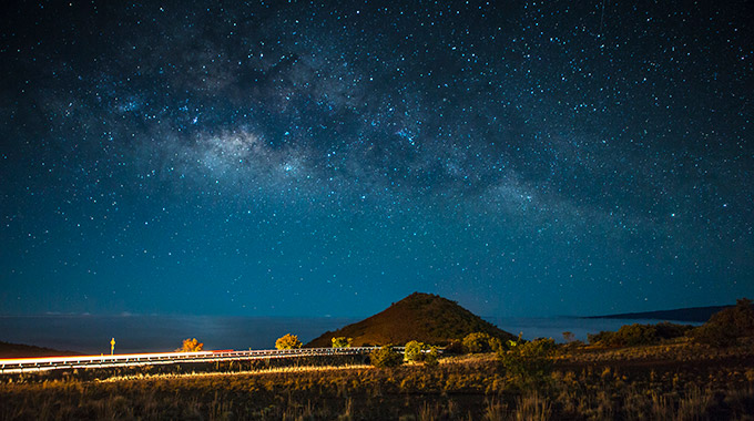 The Milky Way in the night sky above Mauna Kea in Hawai‘i