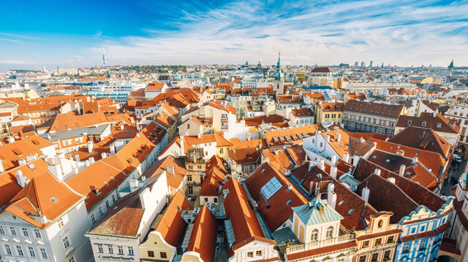 Cityscape view of Prague