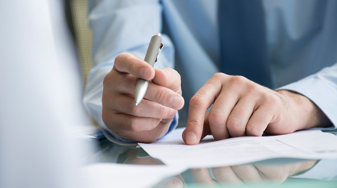 Documents on a table