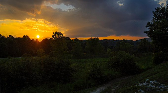 A sunset at James River State Park in Virginia